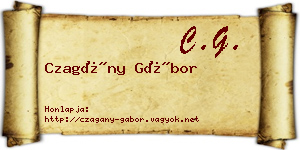 Czagány Gábor névjegykártya